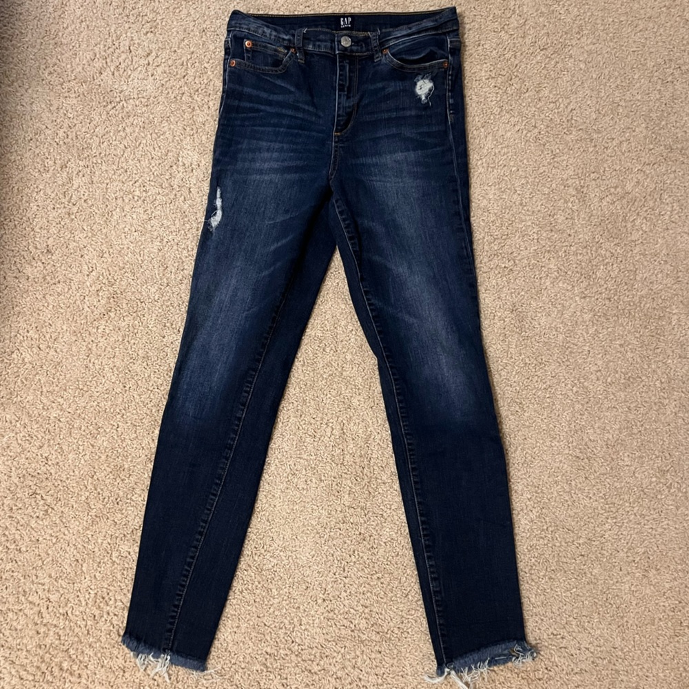 👖2/$35 Gap True Skinny Dark Denim Stretch Jeans 27T